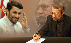 لاریجانی ممنوعیت پرداخت یارانه نقدی از مابه‌التفاوت ارز را به احمدی‌نژاد ابلاغ کرد