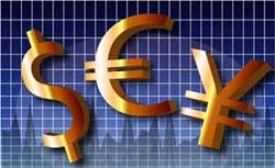 افزایش نرخ ین در مقابل دلار و یورو