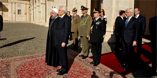 استقبال رسمی رییس‌جمهوری ایتالیا از دکتر روحانی