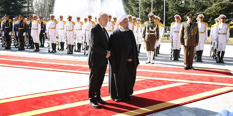 مراسم استقبال رسمی دکتر روحانی از رییس جمهوری کنفدراسیون سوئیس