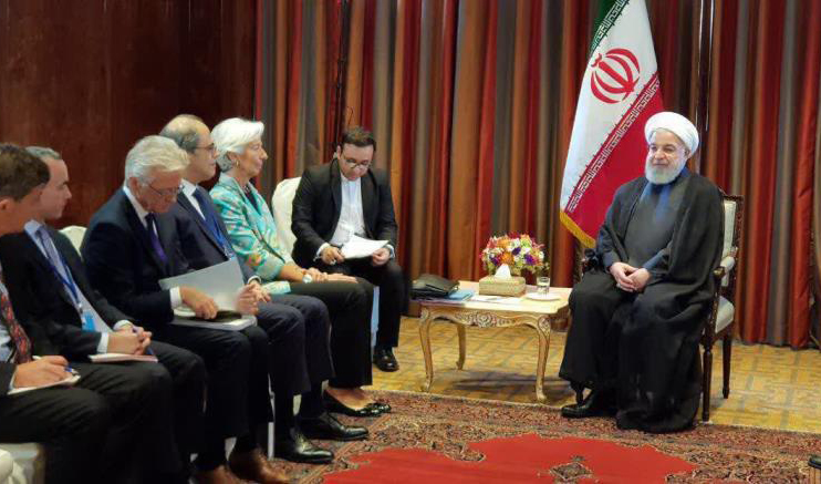 دیدار روحانی با مدیر صندوق بین المللی پول