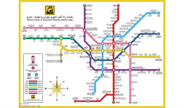راهنمای استفاده از نقشه مترو تهران